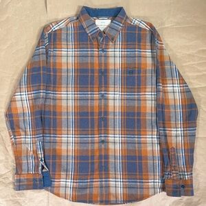 Weatherproof Vintage long sleeve brushed flannel Plaid Button-Up Shirt